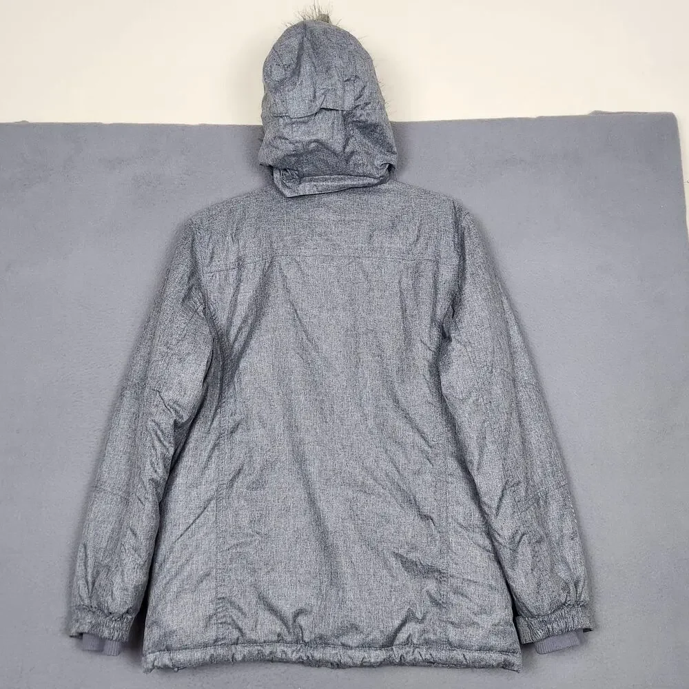 Mountain Warehouse Jacket Womens 8 Gray Kenai Ski Hooded Faux Fur Waterproof